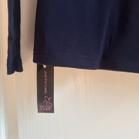 BNWT mesh long sleeve turtleneck top - Picture 2 of 4